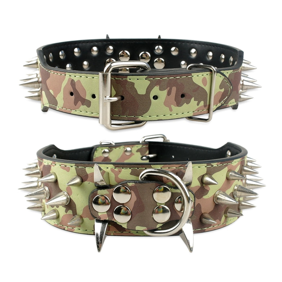 Spiked Studded Leather Dog Collar