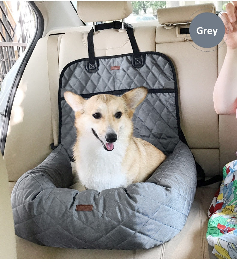 Luxury Dog Car Seat Grey Bed