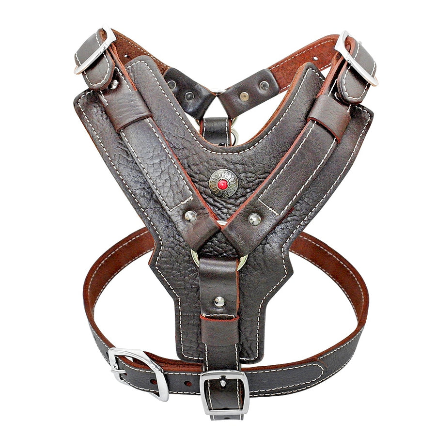 Genuine Leather Large Dogs Harness