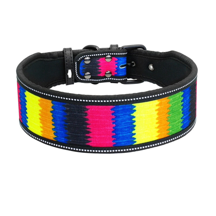 Breathable Padded Striped Dog Collar