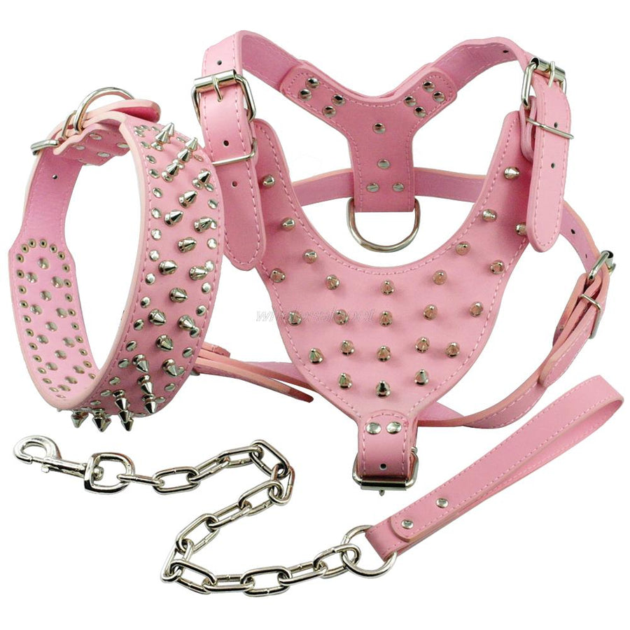 Spiked Studded Leather Dog Harness