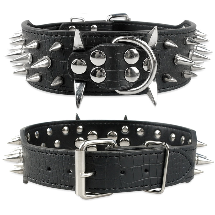 Spiked Studded Leather Dog Collar