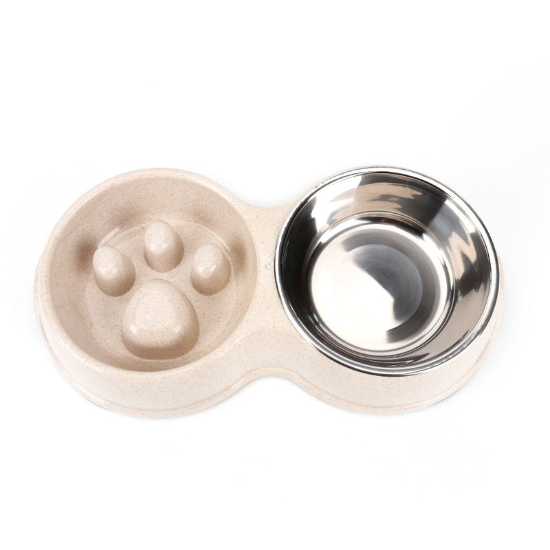 Wheat Straw Stainless Steel Dog Bowl