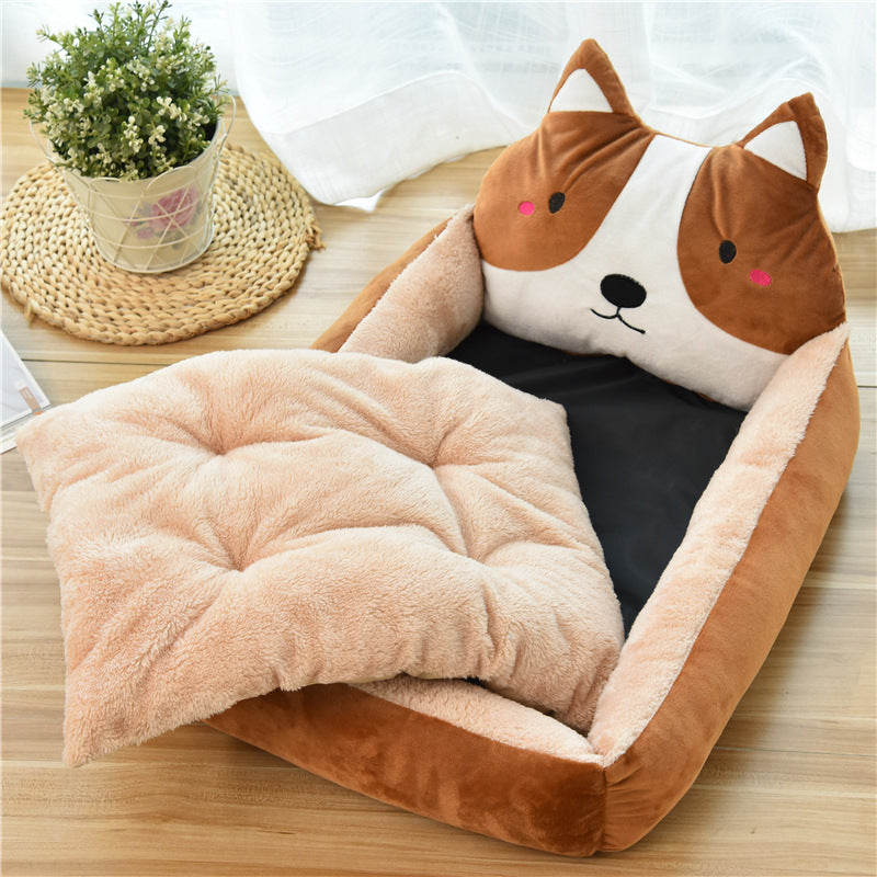 Cartoon Dog Shape Pet Bed