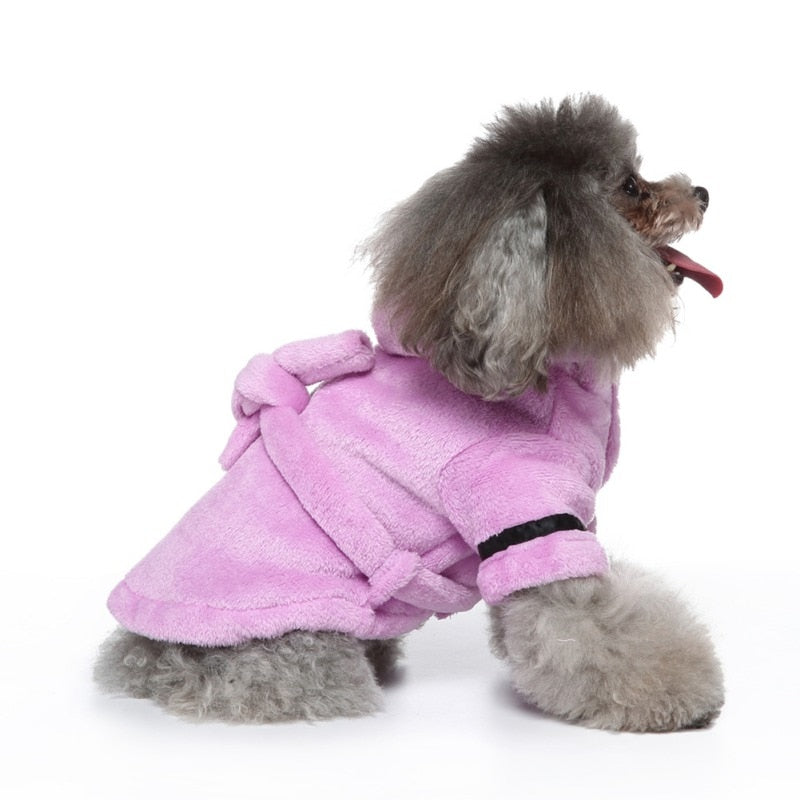 Dog Bathrobe Purple Hoodie