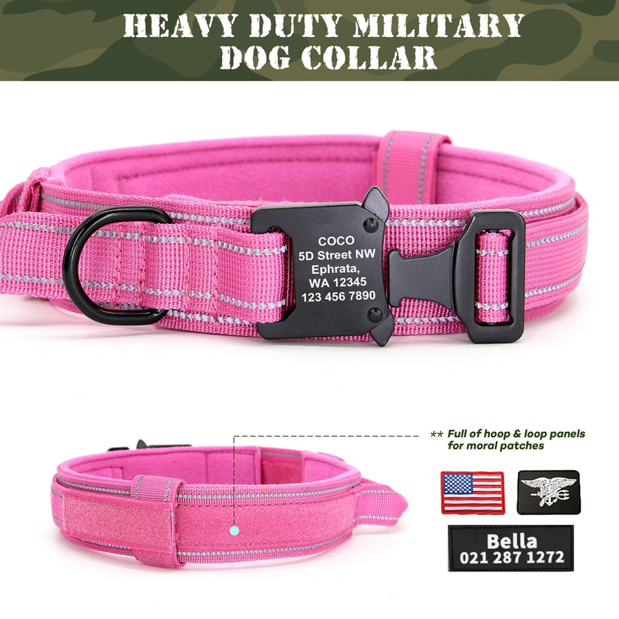 Pink Military Tactical Dog Collar