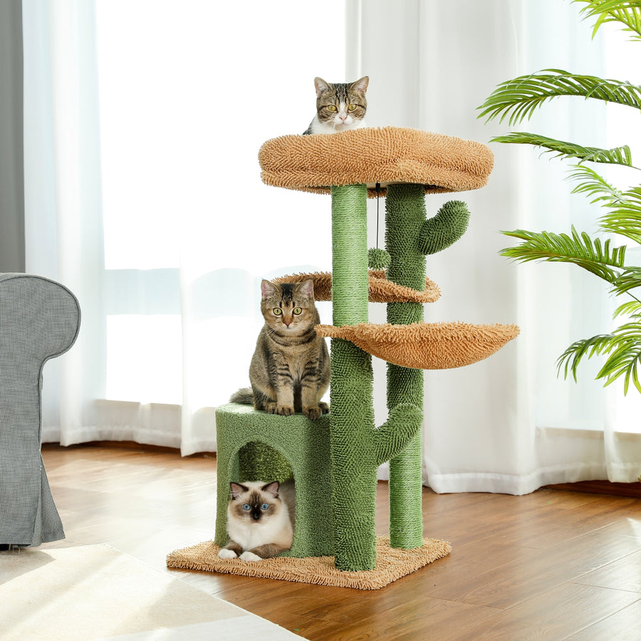 Cute Cactus Cat Tree Tower