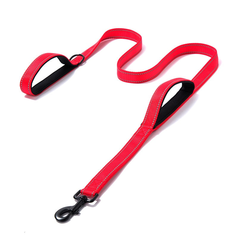 Reflective Two Handle Padded Dog Leash