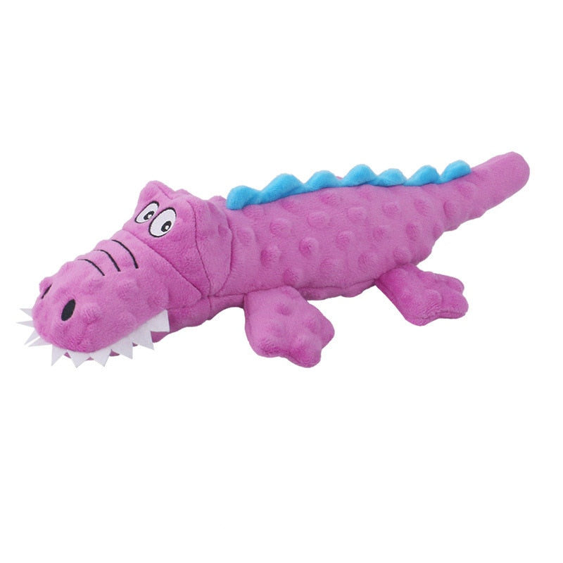 Squeaky Purple Crocodile Dog Toy