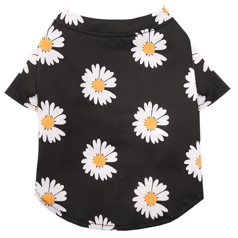 Flower Printed Stretchy Dog Shirt