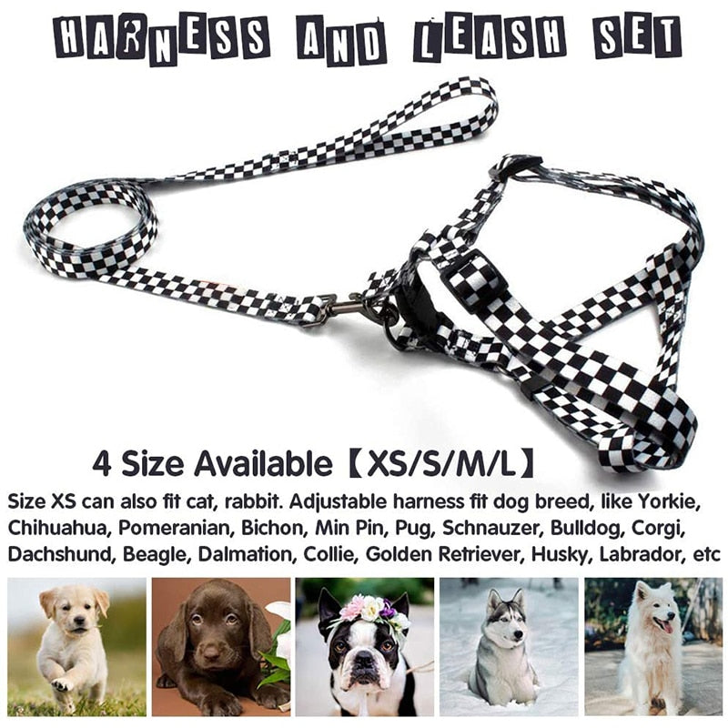 Fashion Plaid Heavy Duty Dog Harness