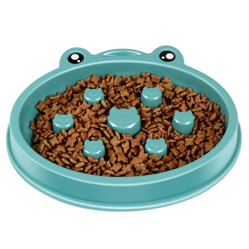 Frog Shape Dog Slow Feeder Bowl