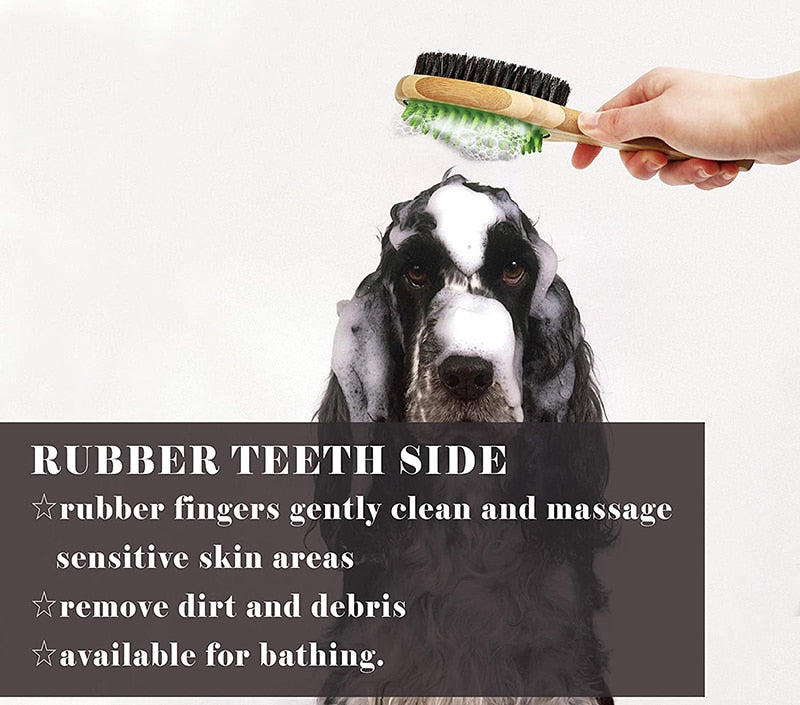 Effective Bamboo Double Sided Dog Brush