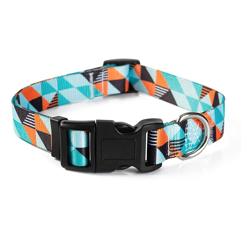 Bohemain Nylon Floral Dog Collar