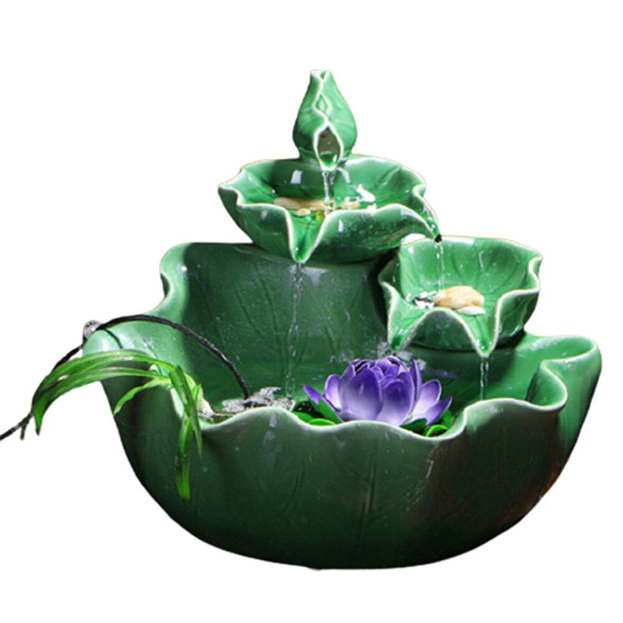 Ceramic Purple Lotus Pet Water Fountain