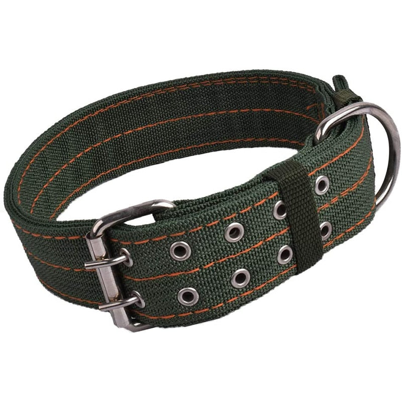 2 Row Metal Buckle Tactical Dog Collar