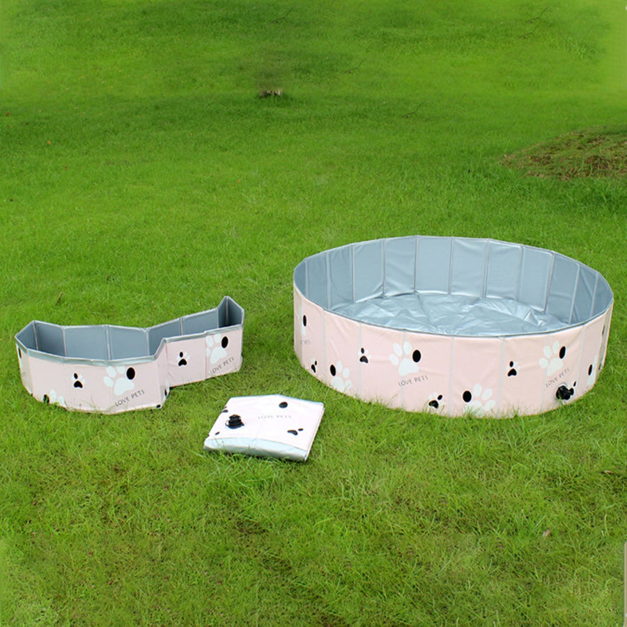 Foldable Paw Prints Dog Swimming Tub