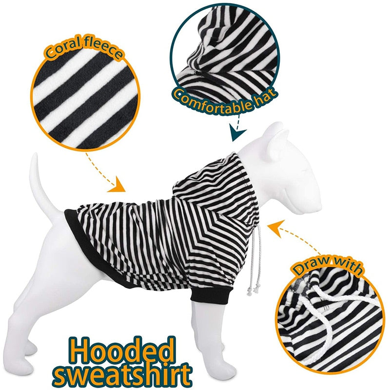 Fashion Striped Dog Hoodie Clothes