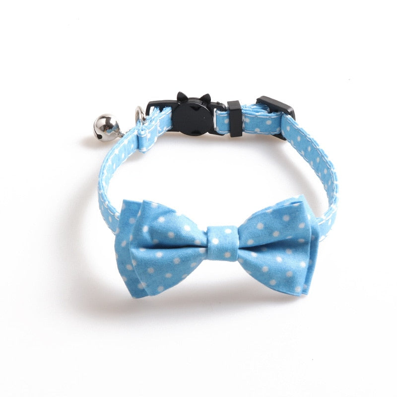 Colorful Dot Bowknot Cat Collar