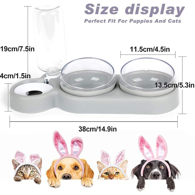 360° Rotatable Pet Bowl Set