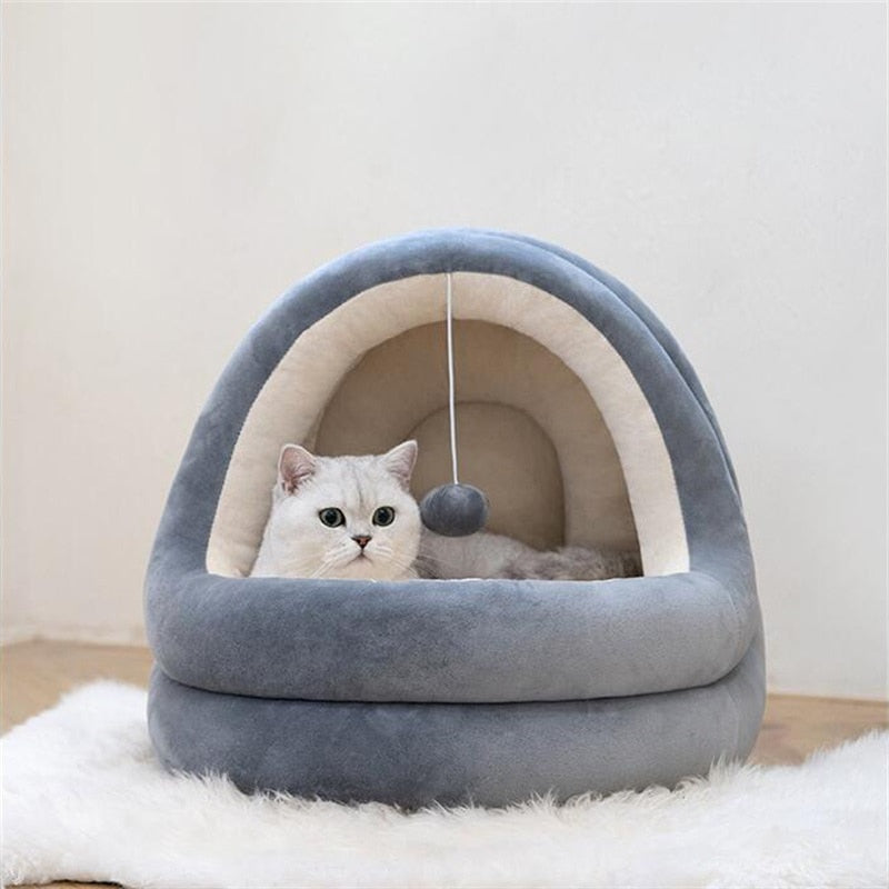 Luxury Microfiber Cat Cave Bed