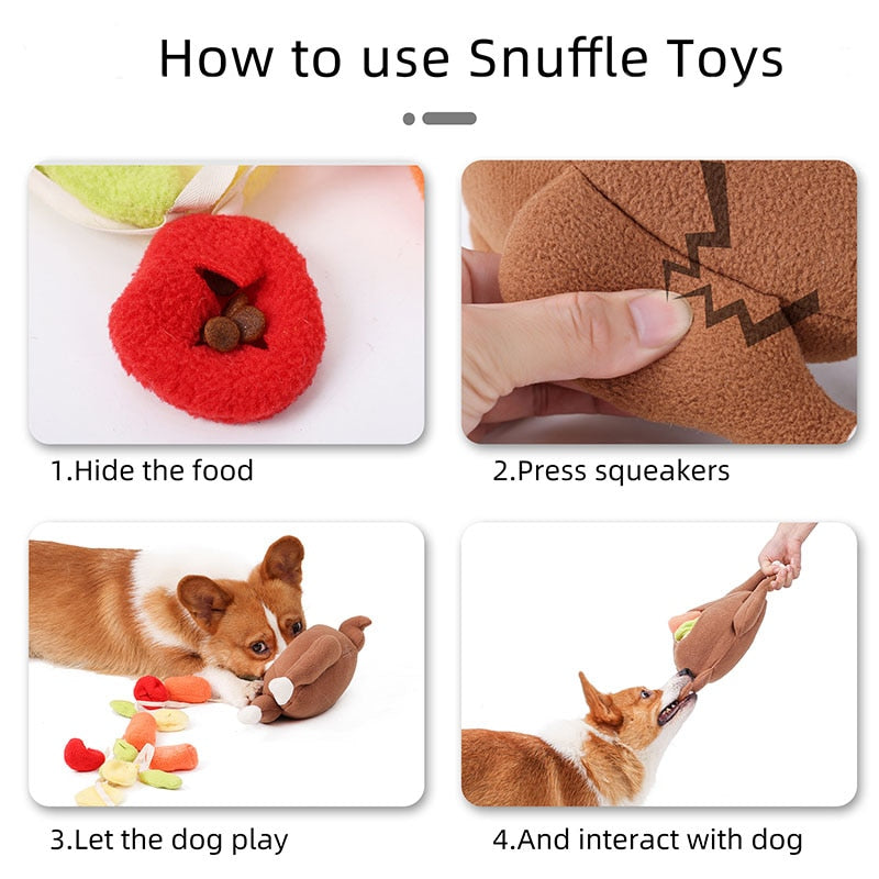 Squeaky Chicken Dog Snuffle Toy