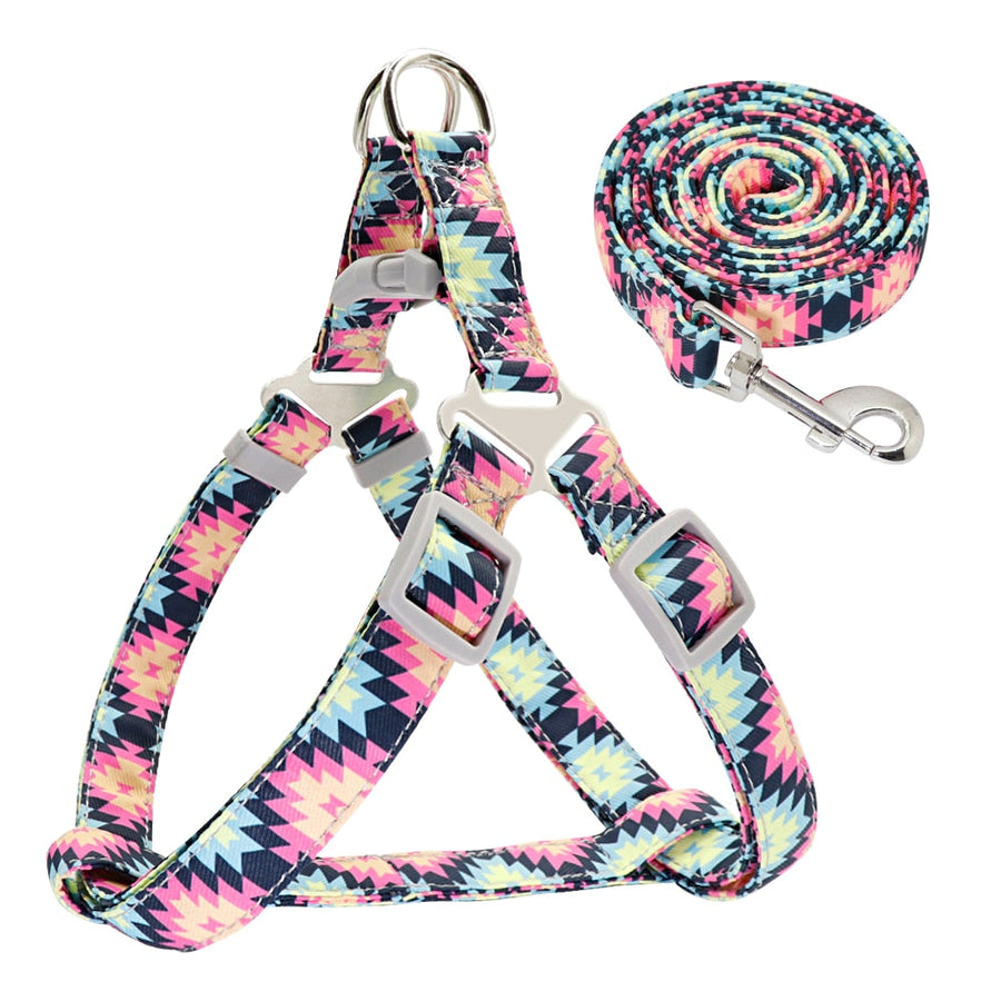 Adjustable Nylon Printed Dog Harness