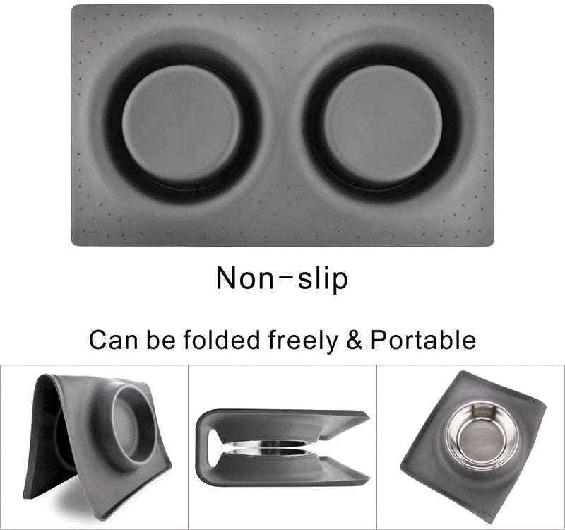 Stainless Steel Dog Bowl With Silicone Mat