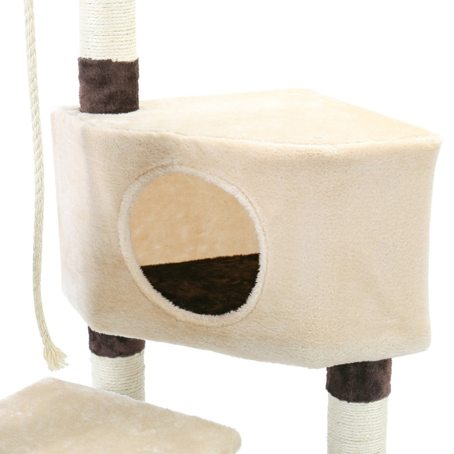 White Plush Cat Tree Tower Condo