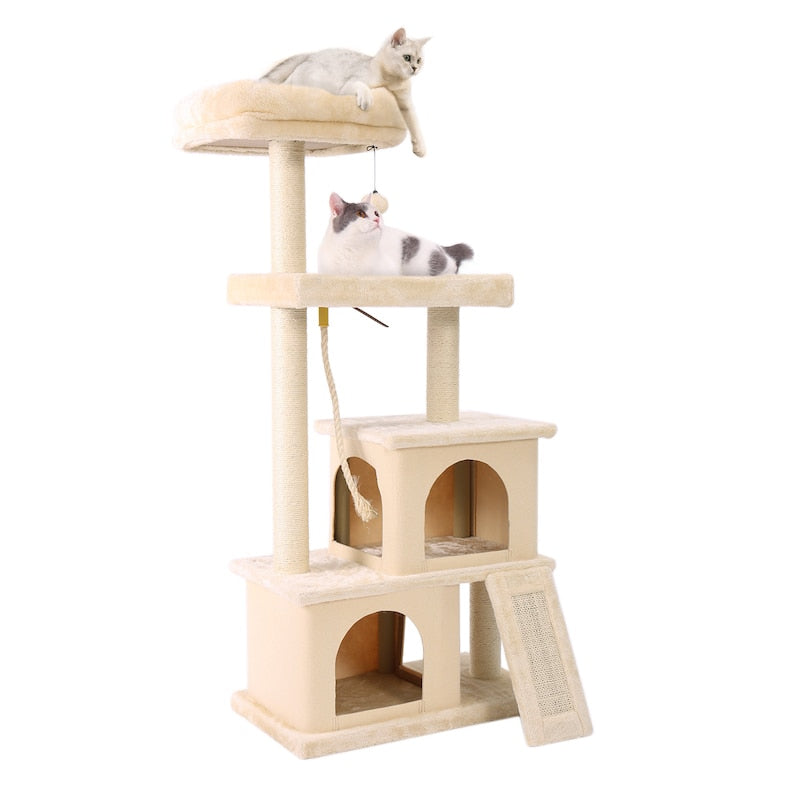 White Cat Scratcher Tower Furniture