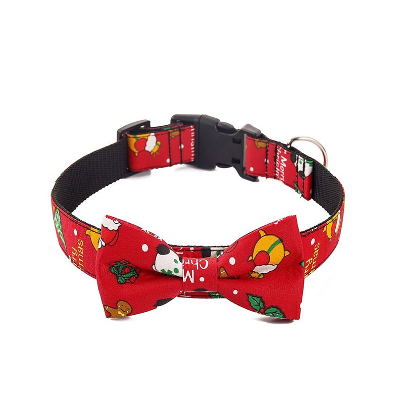 Christmas Bow Tie Dog Collar