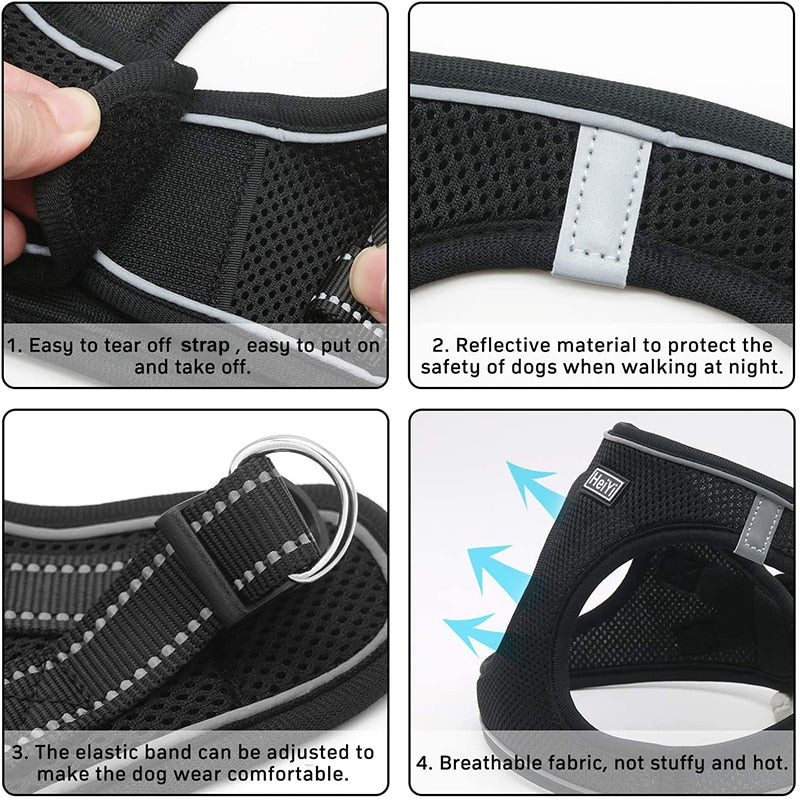 Reflective Soft Breathable Mesh Dog Harness