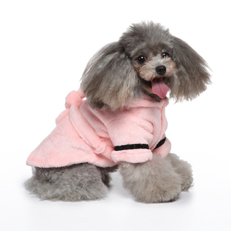 Dog Bathrobe Pink Hoodie