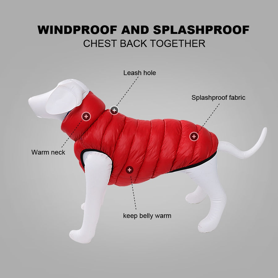 Reversible Red Warm Dog Jacket