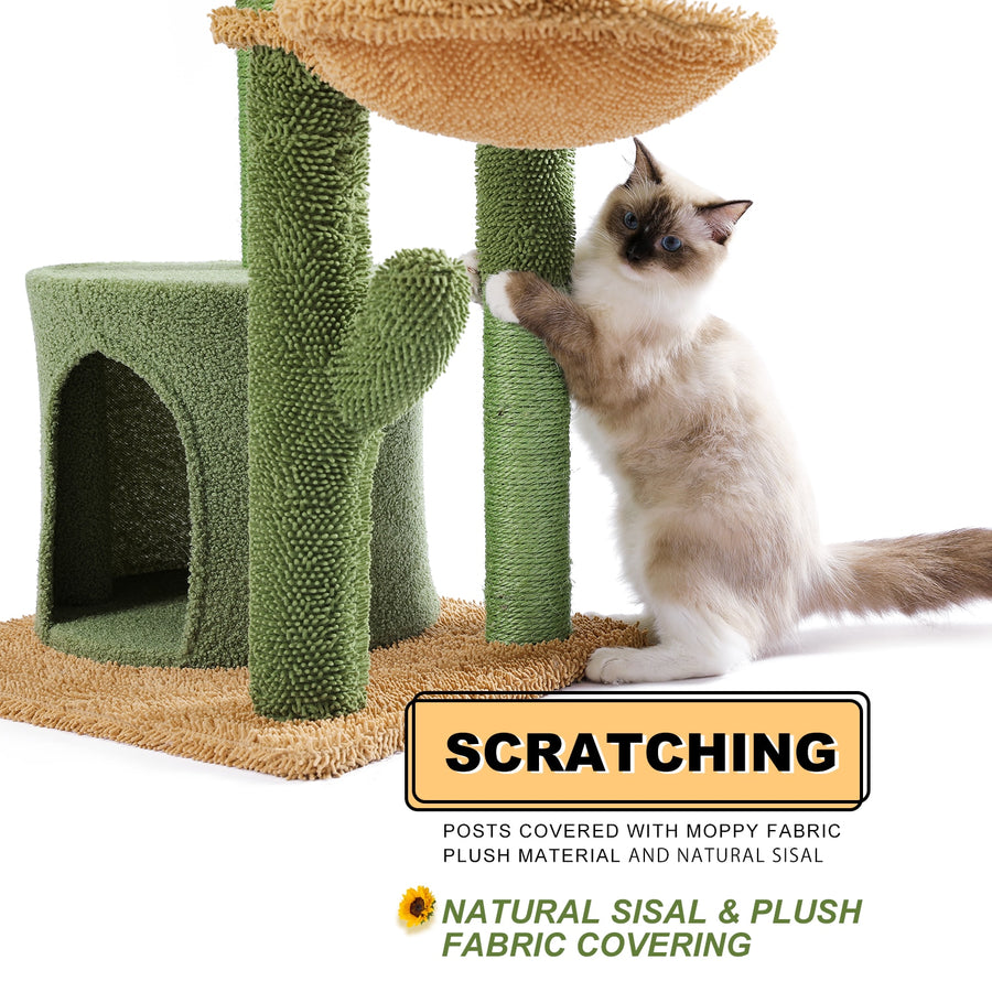 Cute Cactus Cat Tree Tower