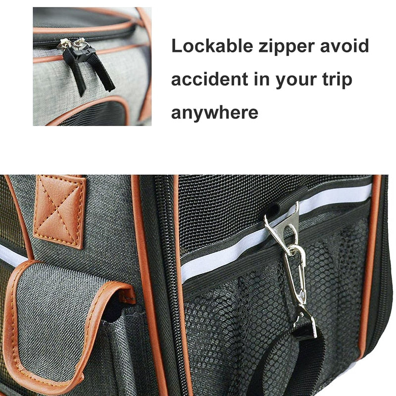 PU Handle Portable Small Dog Carrier