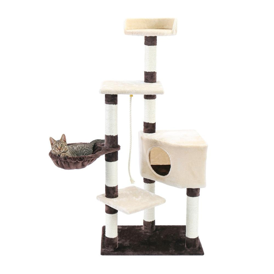 White Plush Cat Tree Tower Condo