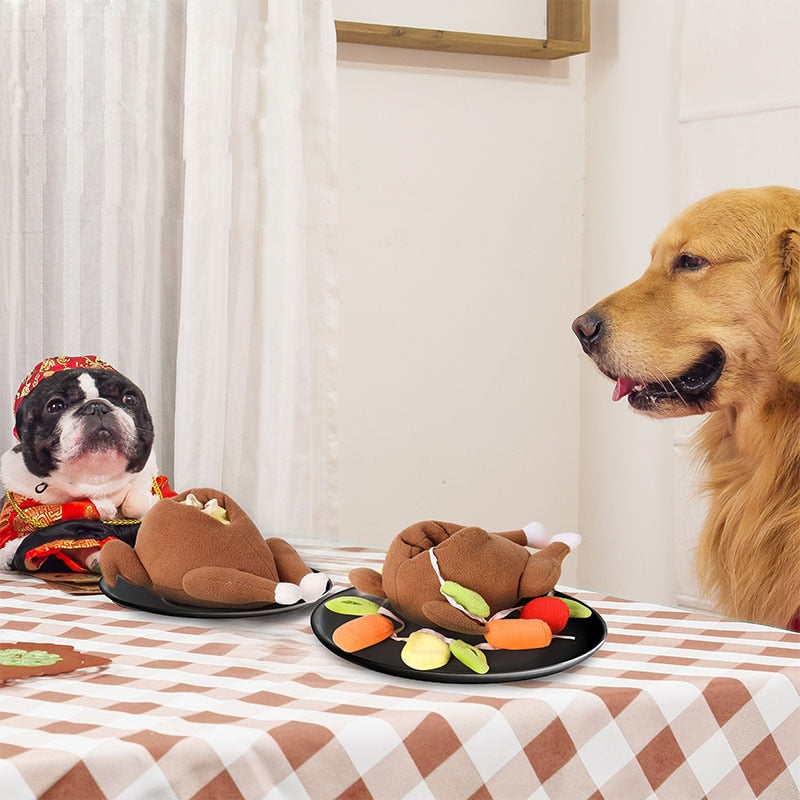 Squeaky Chicken Dog Snuffle Toy