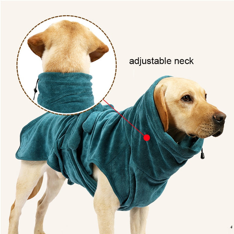 Adjustable Mircrofiber Dog Bathrobe