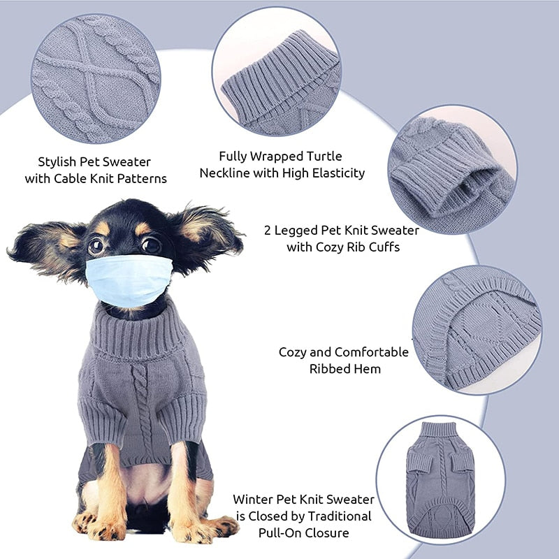 Classic Turtleneck Warm Dog Sweater