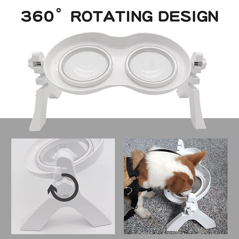 Tilted Angle Elevated Dog Bowl