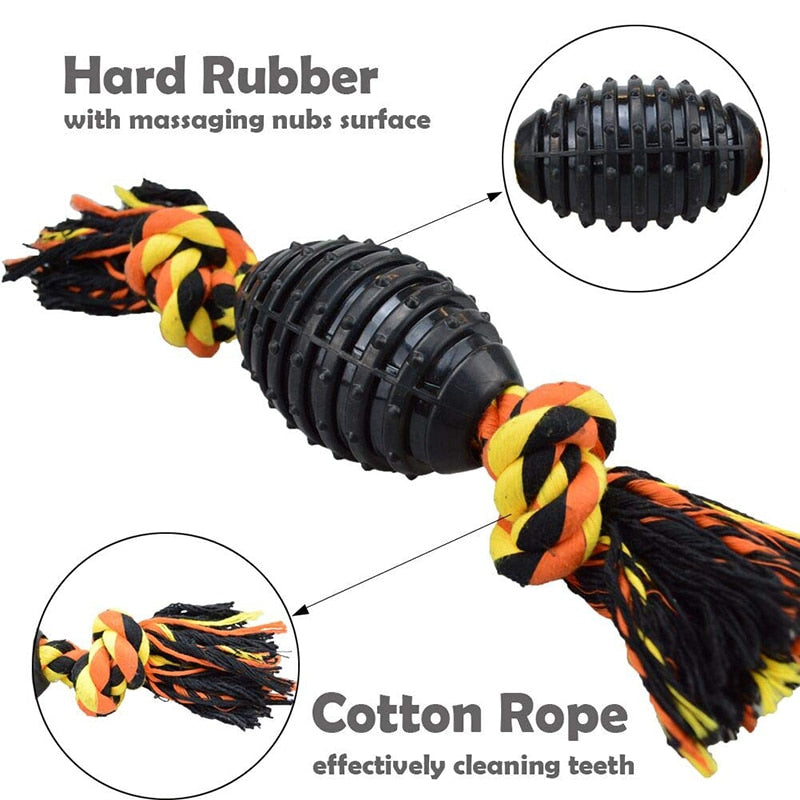 Natural Hard Rubber Dog Rope Toy