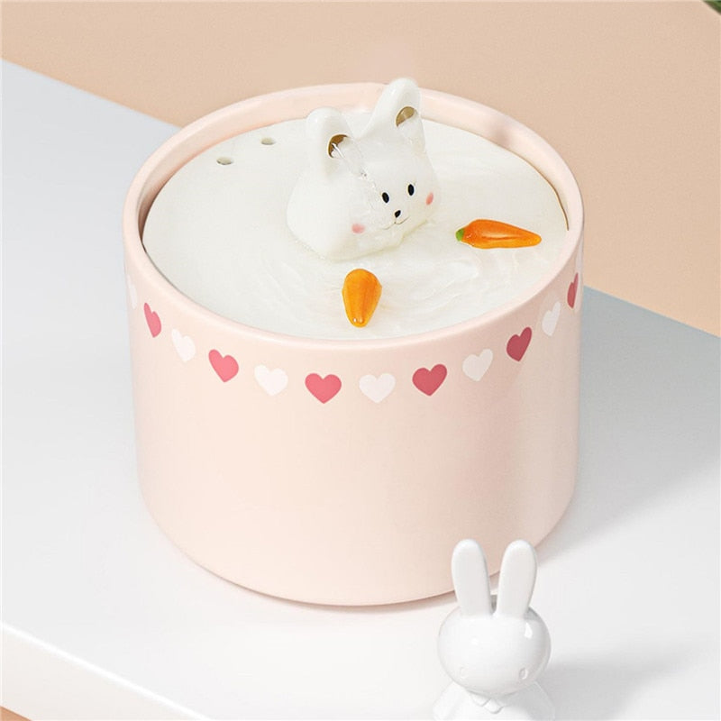 Cute Rabbit Ceramic Pet Water Fountain