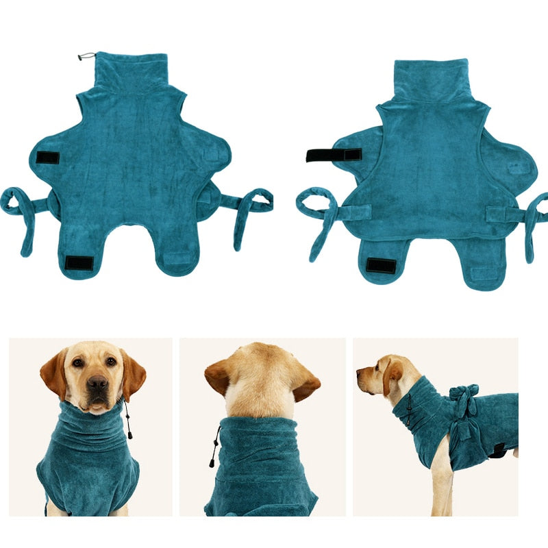 Adjustable Mircrofiber Dog Bathrobe