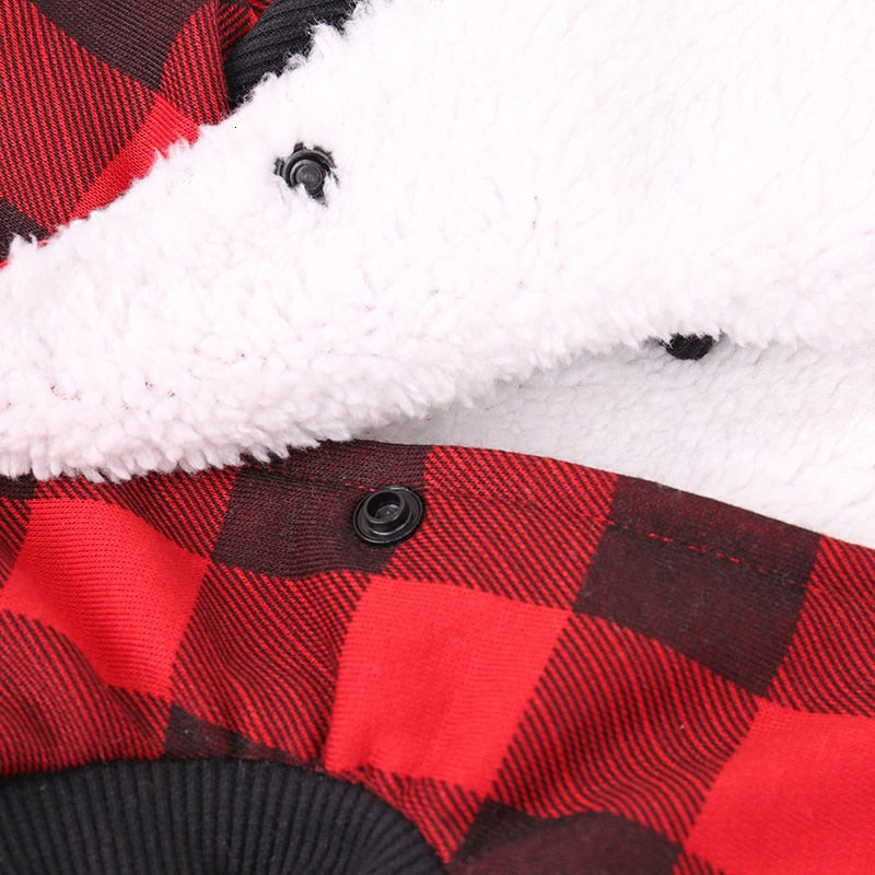 Classic Plaid Thick Fleece Dog Coat