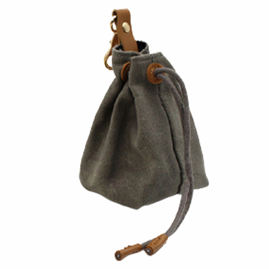 Grey Drawstring Dog Treat Bag