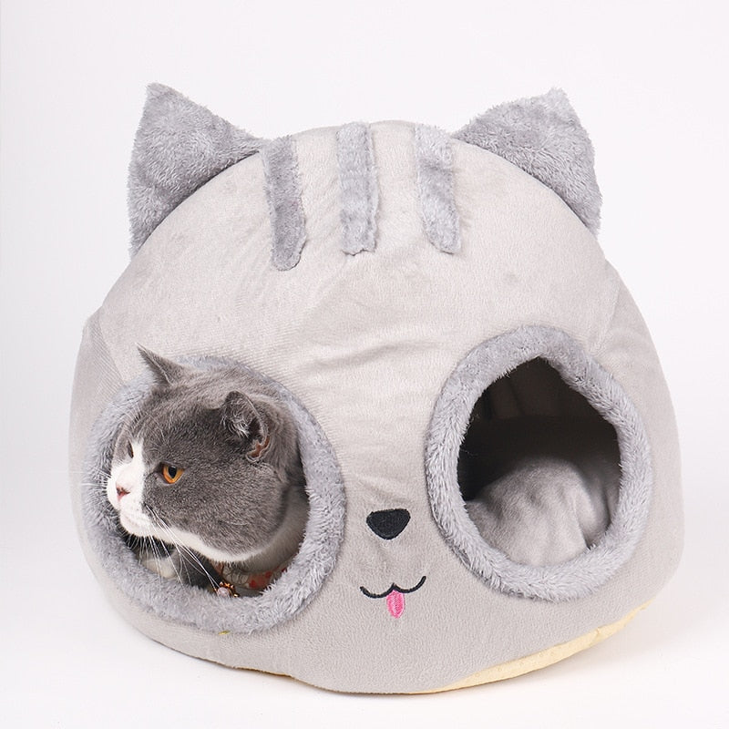 Funny Cat Head Pet Bed