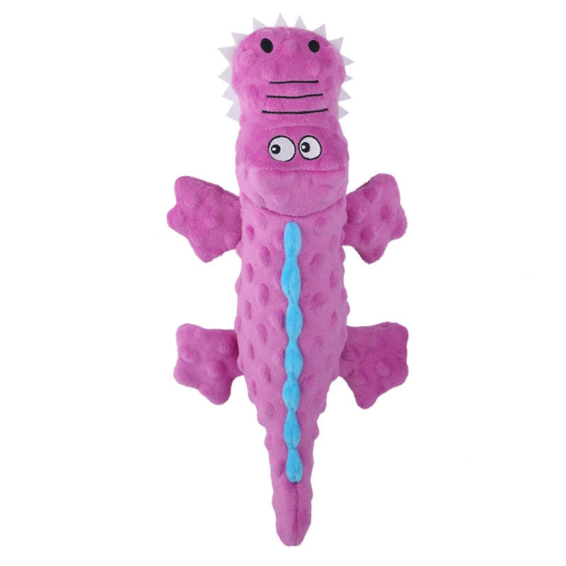 Squeaky Purple Crocodile Dog Toy