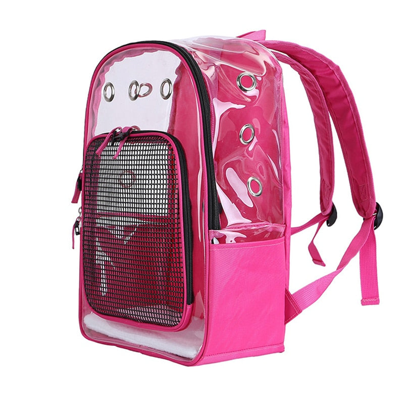 Zipper Mesh Transparent Dog Backpack