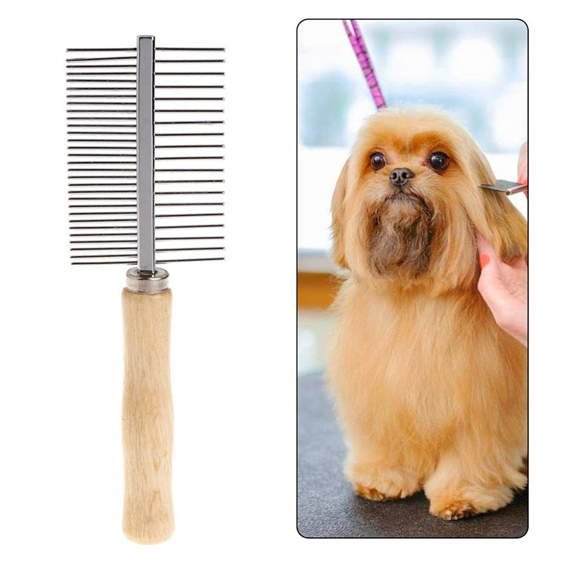 Professional Wooden Handle Dog Comb